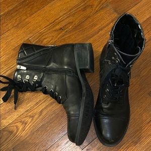 Black combat boots